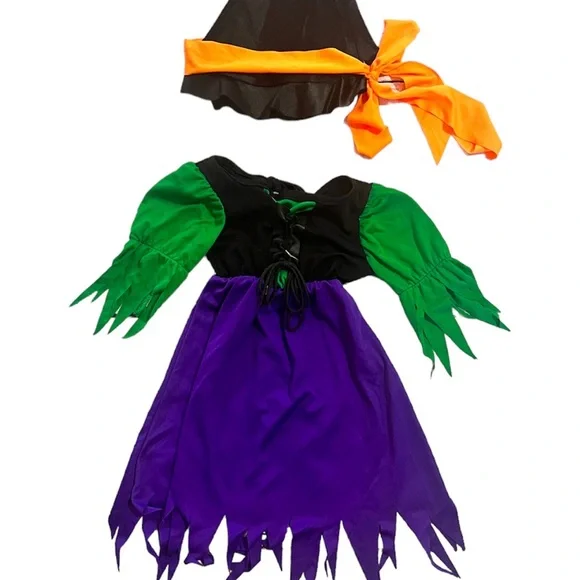 Toddler Storybook Witch Halloween Costume, Size 2T-4T, Witch Dress and Witch Hat - Picture 2 of 16